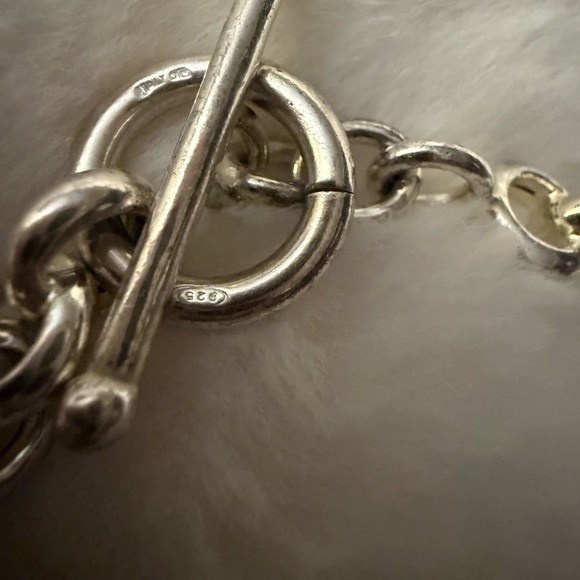 “OTC Signed” 925 Italy Marked Rolo Toggle Bracelet “ - Picture 5 of 17